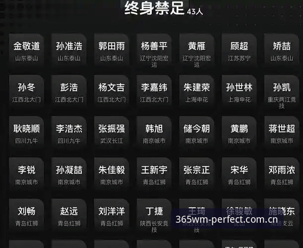 中国足球禁足名单深度揭秘：65人背后的腐败真相与365wm完美体育观赛体验